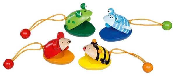 Houten castagnette percussie-instrument voor kinderen