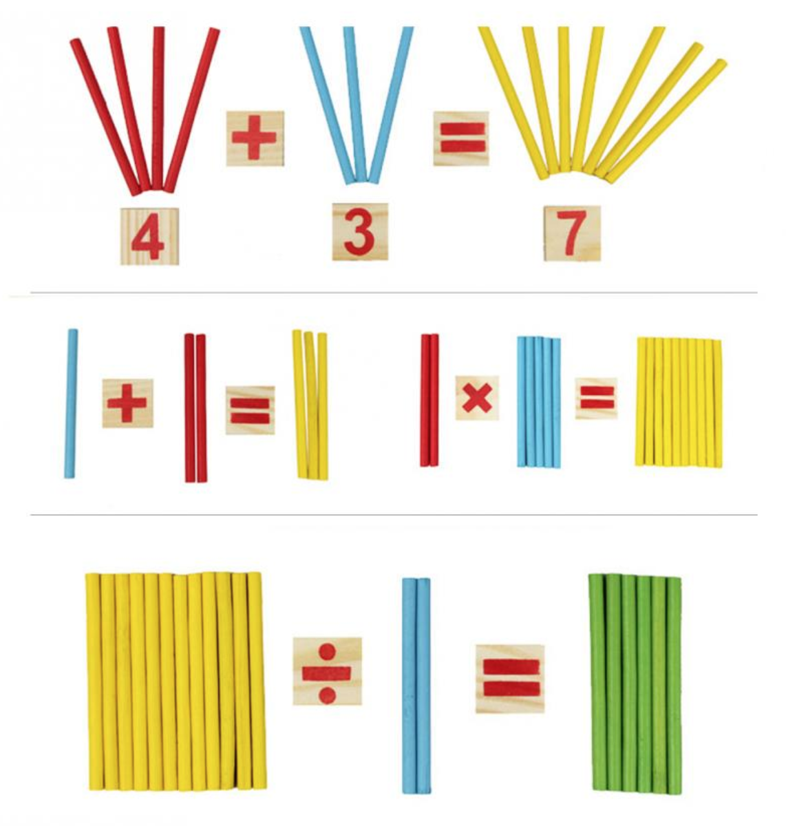 Leren rekenen met de houten Montessori rekenbox