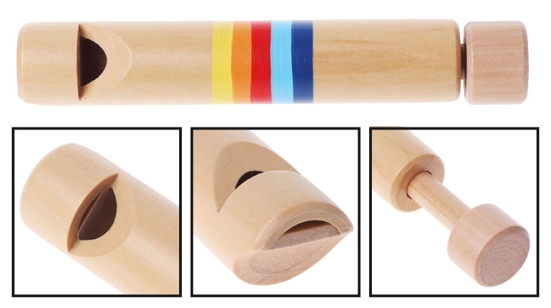 Houten schuiffluit met uitschuifbare zuiger voor akoestische modulatie