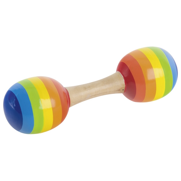 Dubbele houten regenboog maracas rammelaar Montessori voor baby's