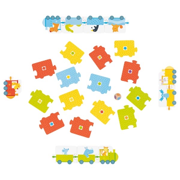 Wooden Dice Game – Animal Trains with a Colour Dice - Weergave 2