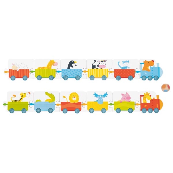 Wooden Dice Game – Animal Trains with a Colour Dice - Weergave 3