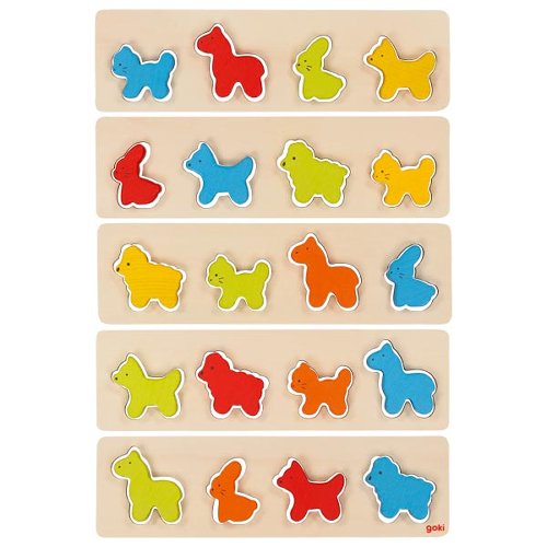 Wooden Montessori Colour Sorting Game – 20 Animals, 2 Dice - Weergave 2