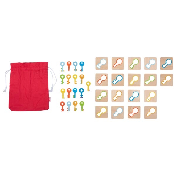 Montessori Feely Bag Game – 18 Wooden Keys to Match - Weergave 2