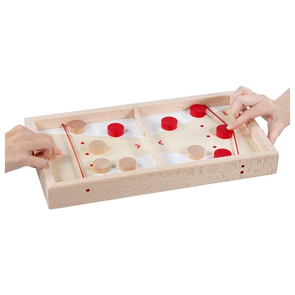 Wooden table curling game with sling puck – 2-in-1 reversible board - Weergave 2