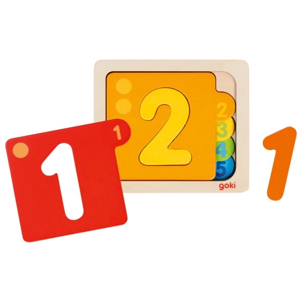 Montessori Wooden Number Puzzle – 5 Layers, Numbers 1 to 5 - Weergave 2