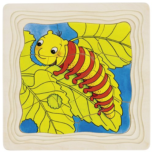 Wooden Caterpillar Puzzle – Butterfly Life Cycle in 4 Layers
