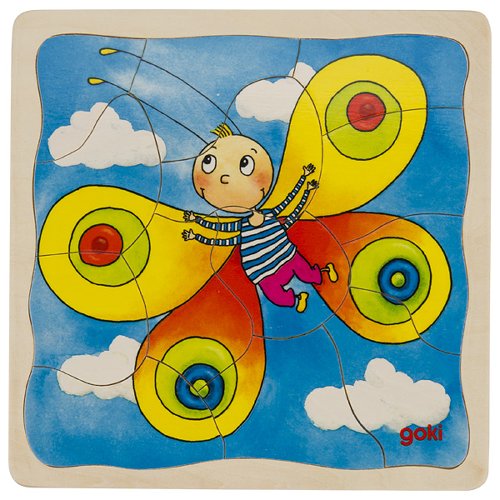 Wooden Caterpillar Puzzle – Butterfly Life Cycle in 4 Layers - Weergave 5
