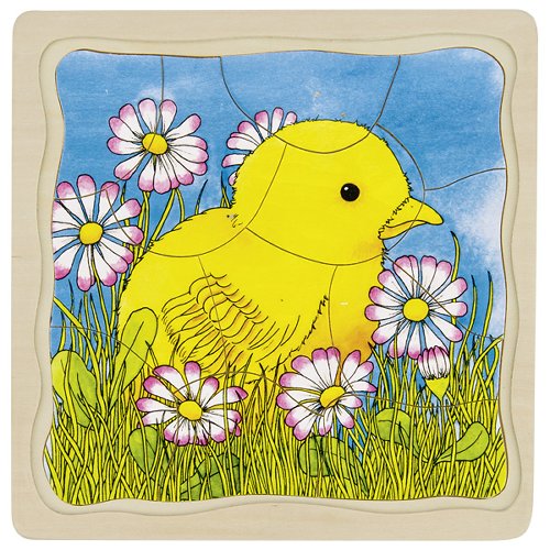 Wooden Chicken Life Cycle Puzzle – Egg to Hen, 4 Layers - Weergave 4
